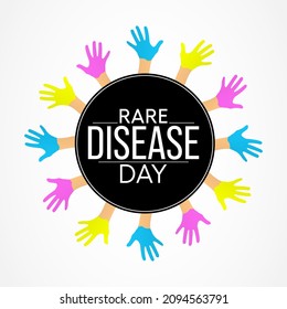 Rare Disease Day is observed every year on the last day of February to raise awareness for rare diseases and improve access to treatment and medical representation. Vector illustration.