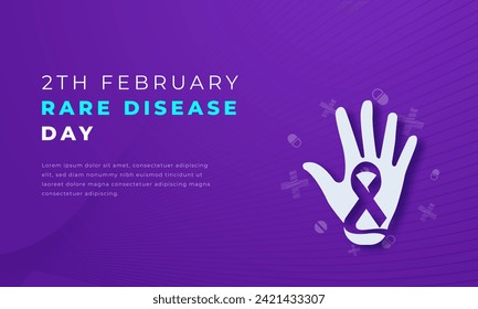 Rare Disease Day Paper cut style Vector Design Illustration for Background, Poster, Banner, Advertising, Greeting Card