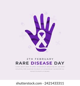 Rare Disease Day Paper cut style Vector Design Illustration for Background, Poster, Banner, Advertising, Greeting Card