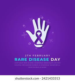 Rare Disease Day Paper cut style Vector Design Illustration for Background, Poster, Banner, Advertising, Greeting Card