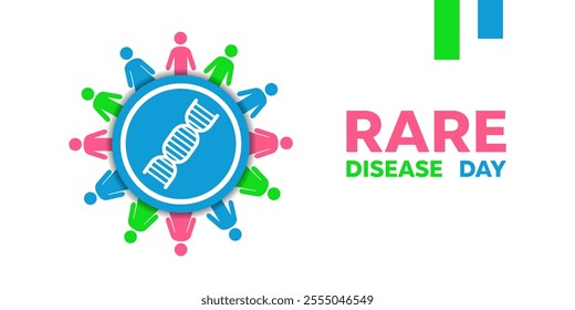 Rare Disease Day. Peoples, and dna. Great for cards, banners, posters, social media and more. White background.  