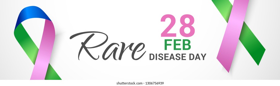 Rare Disease Day Poster or Banner Background.