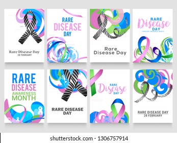 Rare Disease Day Poster or Banner Background set.