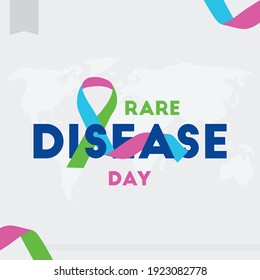 Rare Disease Day Poster with Vector Ribbon 