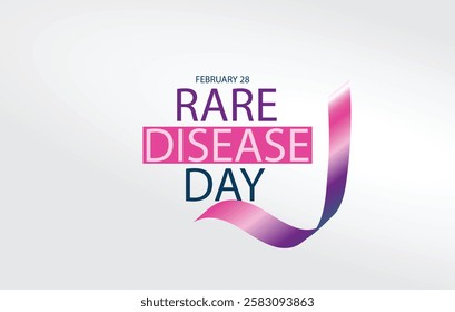 Rare Disease Day Stylized ribbon Infographic Text — Rare Disease Day Here With The 28th Of February