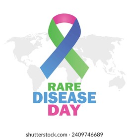 Rare Disease Day Vector illustration. Holiday concept. Template for background, banner, card, poster with text inscription.