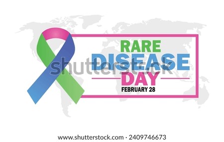  Rare Disease Day Vector Template Design Illustration. February 28. Suitable for greeting card, poster and banner