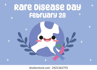 Rare Disease Vector Illustration. Cute kawaii style