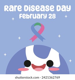 Rare Disease Vector Illustration. Cute kawaii style