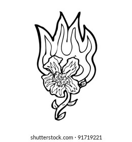 rare flower burning cartoon