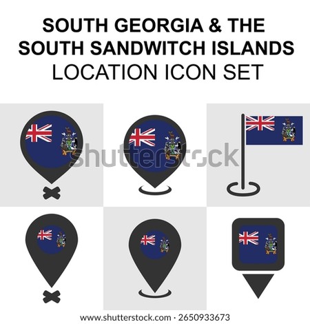 Rare icon set featuring remote UK territories South Georgia and South Sandwich Islands.