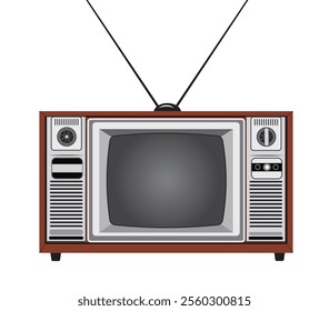 Rare old TV vector illustration. Illustration.