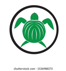 The rare sea turtle animal logo