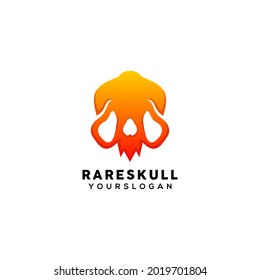 rare skull colorful logo design template