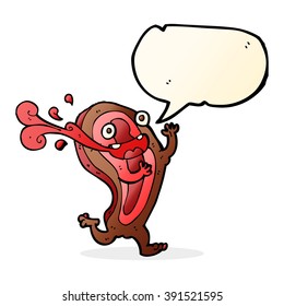 rare steak cartoon character with speech bubble