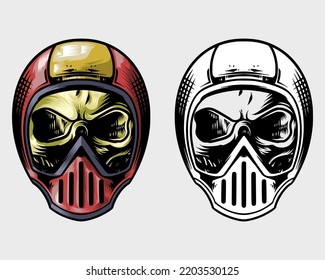 rare and unique full face helmet skull