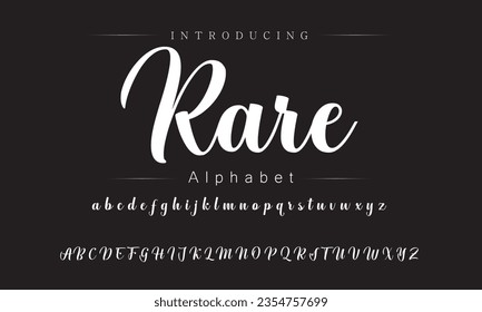 Rare Vintage Brush Script Modern Font. Retro Typeface. Vector Illustration.