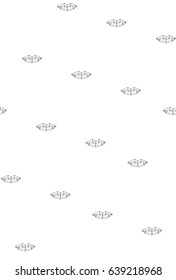 Rarefied lips contour outline pattern on isolated white background