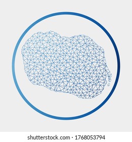 Rarotonga icon. Network map of the island. Round Rarotonga sign with gradient ring. Technology, internet, network, telecommunication concept. Vector illustration.