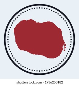 Rarotonga round stamp. Round logo with island map and title. Stylish minimal Rarotonga badge with map. Vector illustration.