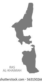 Ras Al-Khaimah United Arab Emirates Map in grey