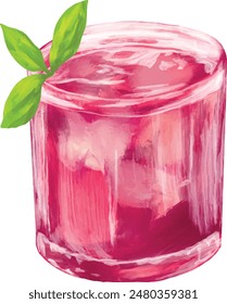 rasberry coctail drink bar menu illustration