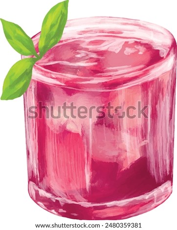 rasberry coctail drink bar menu illustration