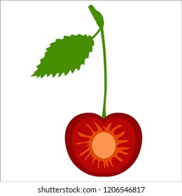 Rasberry fruit with a green leaf isolated. Vector illustration Eps 10.vector high detail. Detailed realistic ripe fresh rasberries.