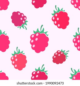 Rasberry Seamless Pattern, Vector Background