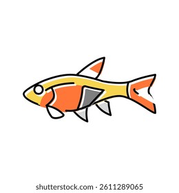 rasbora fish color icon vector. rasbora fish sign. isolated symbol illustration