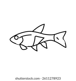 rasbora fish line icon vector. rasbora fish sign. isolated contour symbol black illustration