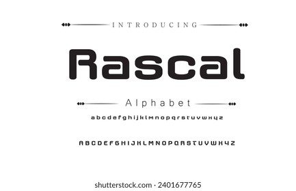 Rascal Abstract modern urban alphabet fonts. Typography sport, technology, fashion, digital, future creative logo font. vector illustration