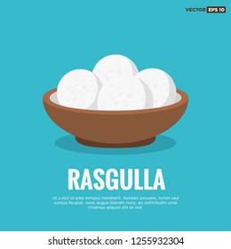 Rasgulla Indian Sweet Dessert Vector Illustration