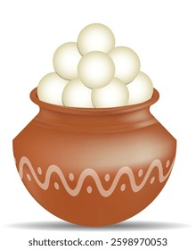 rasgulla sweet served in a pot