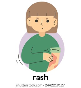 Rash 7 cute on a white background, vector illustration.
