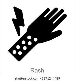 Rash y concepto de icono alérgico