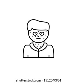 Rash, disease. Vector icon. On white background
