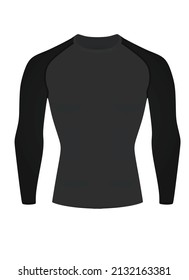 Rash Guard Athlete Fitness T Shirt. Vector