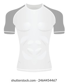 Rash guard athlete fitness t shirt. vector