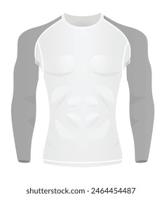 Rash guard athlete fitness t shirt. vector