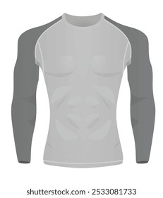 Rash guard athlete fitness t shirt. vector