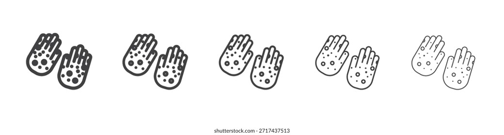 Rash hand icon in linear strokes concept