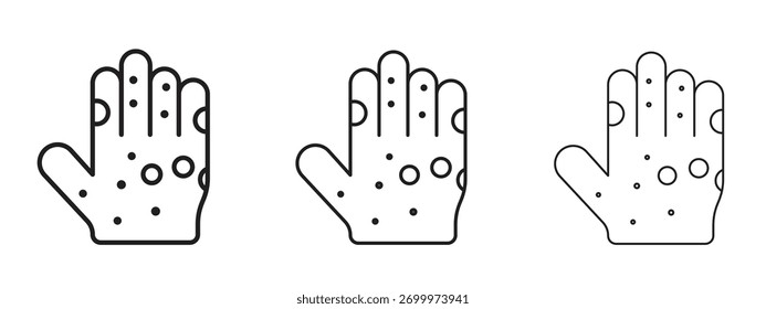 Rash hand icon linear style sign for mobile concept and web design.