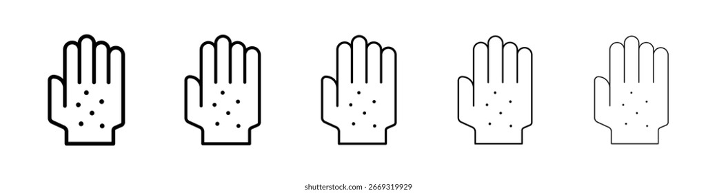 Icono de la mano de la erupción para el concepto móvil y el Diseño web.