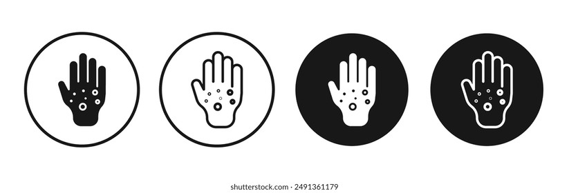 Rash hand icon set on white background