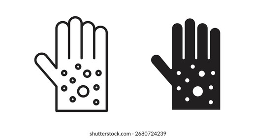Forma del ícono de la mano del sarpullido. símbolos del Vector.