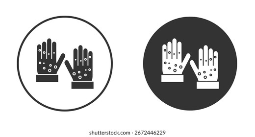 Ausschlag Hand Symbol Vektor Clipart in schwarzen Farben. geeignet für grafische Arbeiten