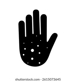 Rash hand icon vector. Concept of herpes, lupus, rubella and other autoimmune. Vector illustration design