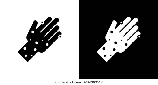 Ausschlag, Hand, Vektorgrafiken. Flacher, einfarbiger, schwarzer Vektor