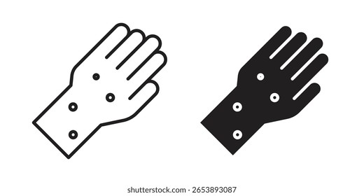 Ilustración vectorial del icono de la mano de la erupción en un fondo transparente.